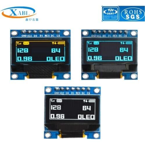 XABL 0.96 Inch OLED Module Resolution 128*64P OLED Display Module SSD1306 SPI IIC PM material IIC 7Pin Factory Custom Size