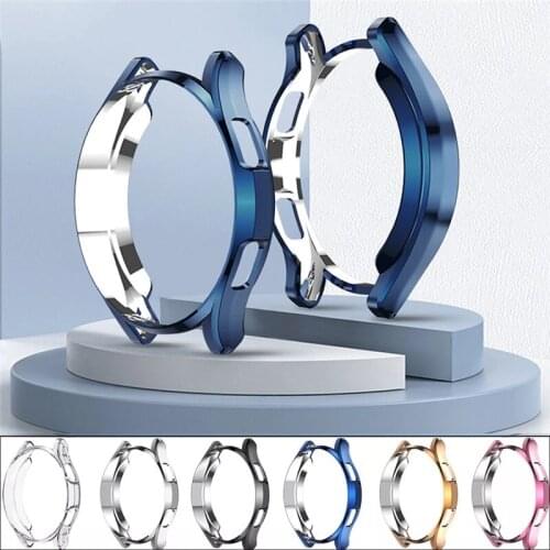 TPU Soft Shell Frame Glass Screen Protector Case For Samsung Galaxy Watch 4 Classic 46mm 42mm Watch4 Protective Bumper Cover