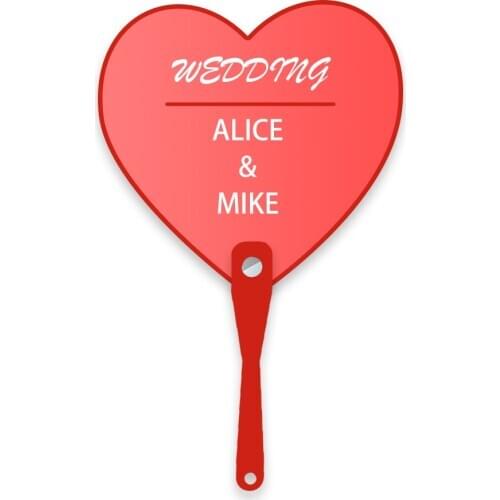 Customize hand fan pp plastic advertising promotion logo printing wedding gift
