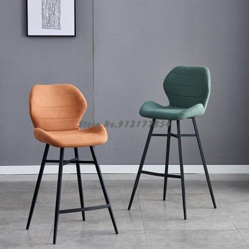 Nordic Bar Stools Home Backrest Front Desk Chairs Modern Minimalist Light Luxury High Stools Bar Stools Bar Stools