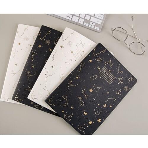 2020 New creative gold foil sky stars hardcover school student subject composition notebook stationery supplies A5