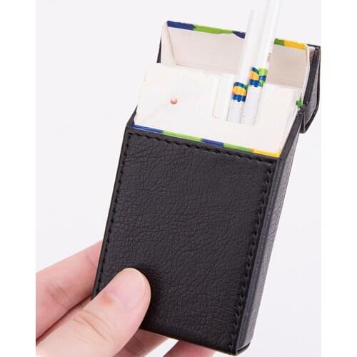 Portable 100mm Cigarette Case 20 Pack Magnet Flip Package Tobacco Bag PU Leather Slim Cigarette Box Smoking Accessories Men Gift
