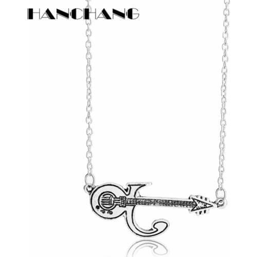 Prince Love Symbol Punk Guitar Necklace Women Choker Necklace Music Jewelry Chain with Pendants&Necklaces Collier