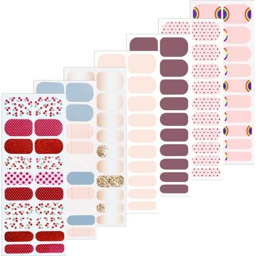 JK Series 20/22 Strips Nail Wraps 100% Real Nail Polish Art Design Nails Stickers For Sale