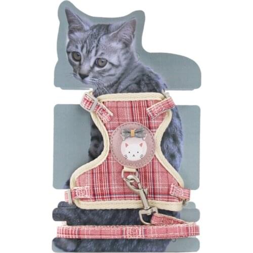 Cat Harness And Leash Cute Cat Collars Adjustable Step In Harness For Walking All Weather Mesh Leads