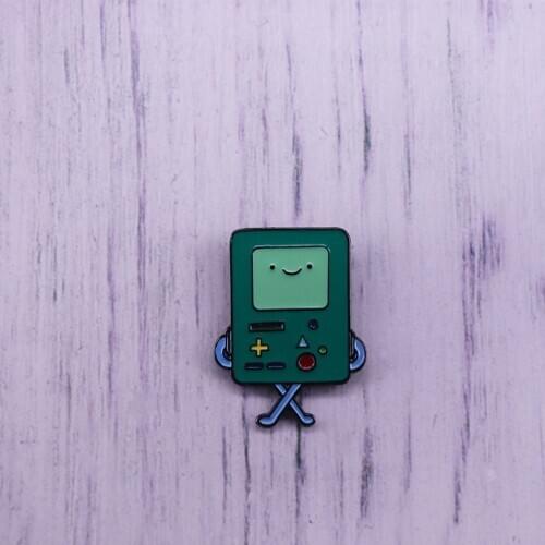 Cute Cartoon Beemo Lapel Pin American TV Anime Adventure Time Enamel brooch For Lapel Coat Scarf Sweater Badge