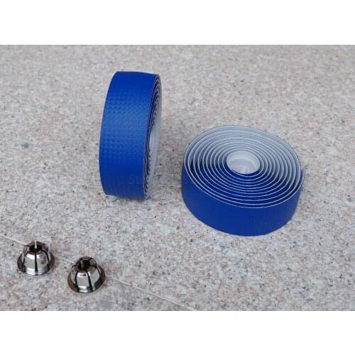 Blue Color 3K Carbon Weave Cycling Road Bike Sports Bicycle Cork Handlebar Tape + 2 Bar Plug Carbon Fibre belt Fiber strap