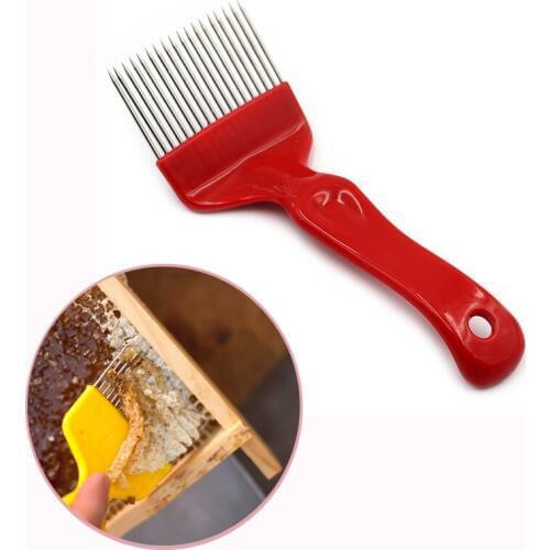 Bee needle Cut Honey Fork Knife Beekeeping Tool With Red And Yellow 21-Needle Honey Comb Shovel Scraper