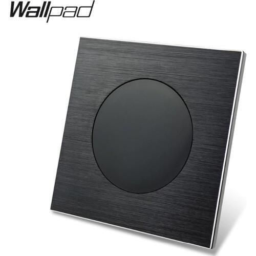 Wallpad L6 Black Aluminum 1 Gang 3x3 Blank Decorative Cover
