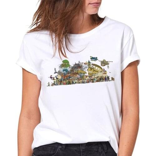 2021 Women T-Shirt fashion Harajuku Kawaii Female Tshirt Casual white T-shirt Casual Short Sleeve Anime Summer Female Tee Tops