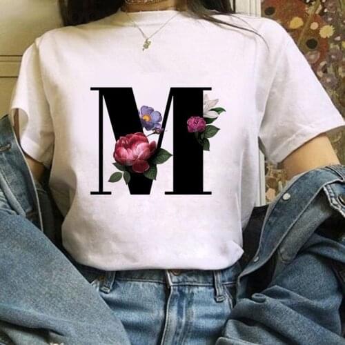 Fashion Tops Women Tshirts 26 Alphabet Print Harajuku 90s Female Tshirt Ladies T Shirts Summer Aesthetic Woman Tee Tops 2021