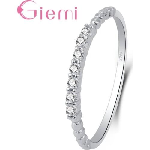 Genuine 925 Sterling Silver Rings For Women Simple Narrow Design Vintage Silver Jewelry Ladies Bague For Lover Best Gift