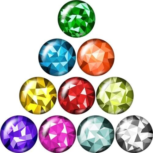 New Beauty Colorful patterns 10pcs mixed 12mm/16mm/18mm/25mm Round photo glass cabochon demo flat back Making findings