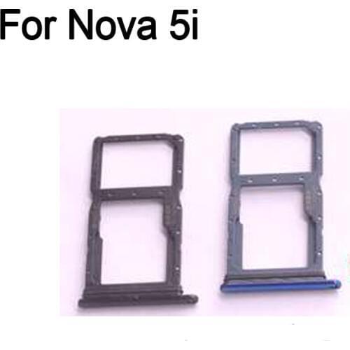 100% Blue SIM Card Tray For Huawei Nova 5i SD Card Tray SIM Card Holder SIM Card Drawer For Huawei Nova 5 i Parts nova5i