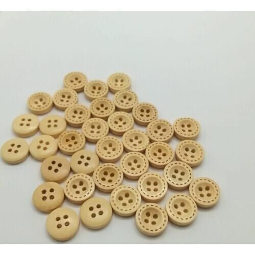 100pcs 4-hole coconut buttons 12.5mm natural bleach sewing buttons with laser dot line free shipping COCO018