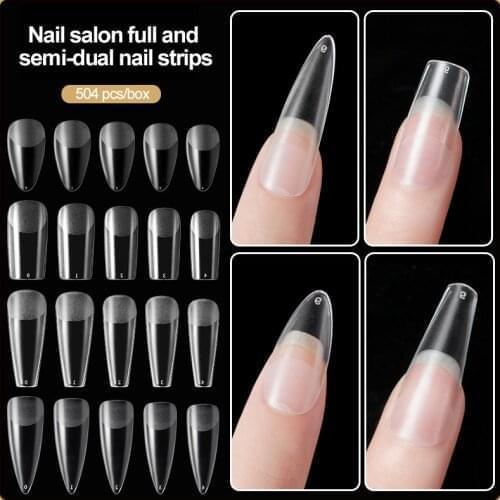 120PCS Nail Art Sheets Transparent False Nail Sheets Extension Nails Professional Nail Art Decor Full Cover Nail Art Manicure