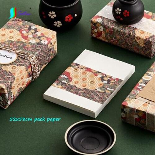 4pcs Large Size 52x58cm Japanese Style Gilt Printing Wrapping Paper DIY Handmade Jewelry Book Cover Wrapping Decoration Paper
