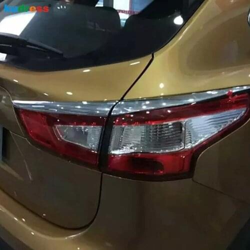 For Nissan Qashqai J11 2014 2015 2016 ABS Chrome Rear Light Eyebrow Cover Trim Taillight Tail Lamp Strip Car Styling Accessories