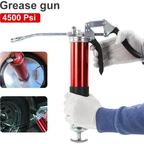 4500 PSI Grease Gun Heavy Duty Pistol Grip 600CC Grease Gun with Whip Hose and Rigid Pipe Grease Gun Flexi Rigid for SUV Truck