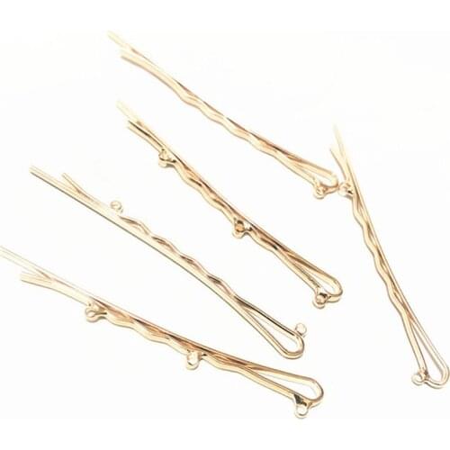 50PCS 6.5cm plain metal bobby pin with one hang hole hair slide hairpins with two holes three holes for DIY hair accessories