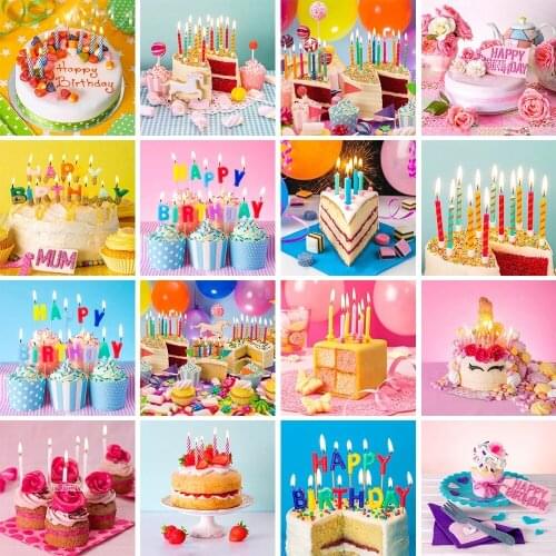 5D DIY Diamond Painting Cute Fragrant Candy Cake Square/Round Inlaid Rhinestone Mosaic Cross Stitch Home Decoration Painting