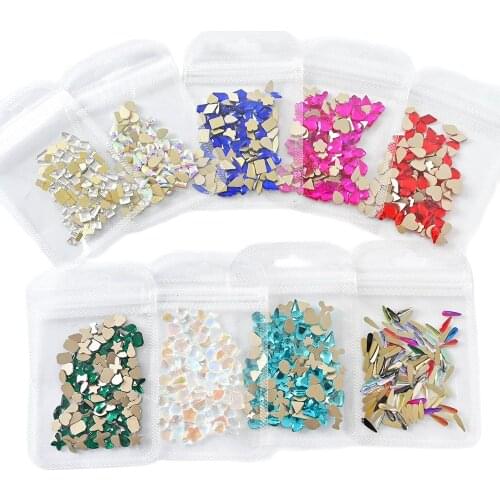 100Pcs Nail Crystals AB Nail Diamond Stone (Mix Shape) Multi-shapes Glass Crystal AB Rhinestones & Crystals Nail Art Rhinestone
