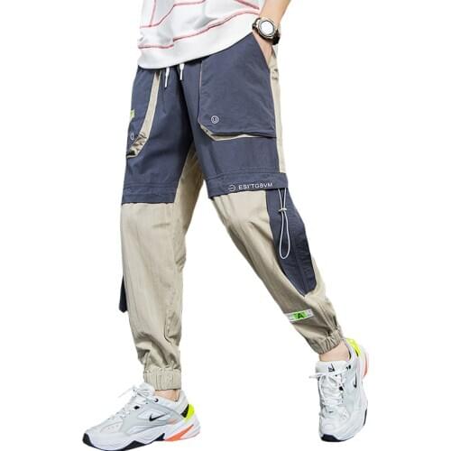 2020 Hip Hop Men Cargo Pants Mens Loose Joggers Sweatpants Elastic Waist With Big Pockets NXP03