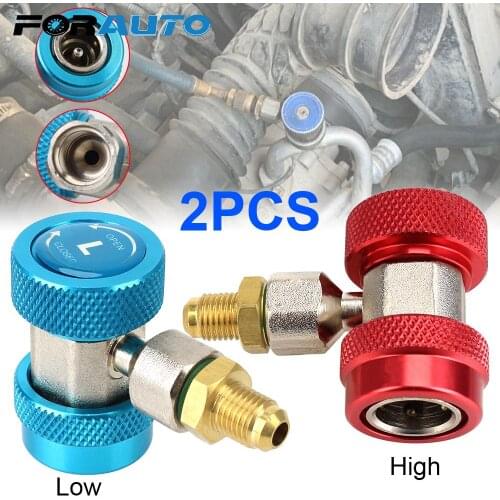 Quick Coupler Connector Adapter Car Accessories R134A High Low 2Pcs Car air conditioner fluoride converter Adjustable