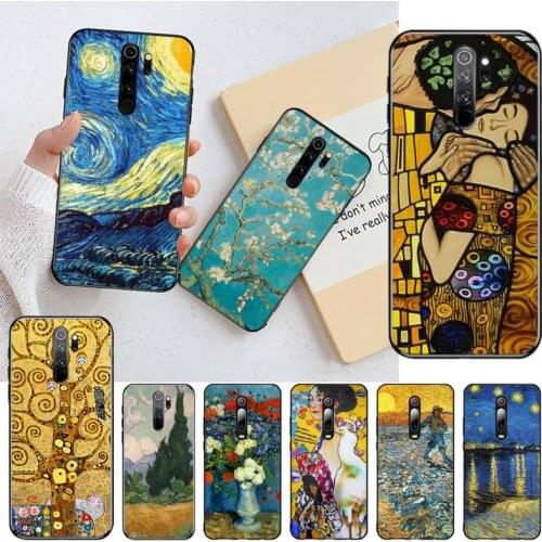 Van Gogh Starry Night Klimt Kiss Phone Case for Redmi 9A 8A 7 6 6A Note 9 8 8T Pro Max Redmi 9 K20 K30 Pro