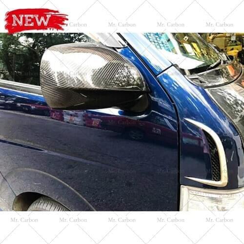 FOR HIACE 200 2011-2018 CARBON FIBER MIRROR COVER(STICK ON) TRIM BODY KIT TUNING PART FOR HIACE REARVIEW MIRROR HOUSING COVER