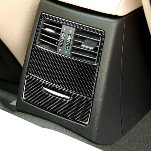 For BMW E90 E92 3 Series 2005-2012 Carbon Fiber Car Rear Air Conditioning Outlet Panel Frame Trim Cover Car Styling Accessories