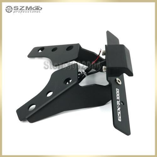 For SUZUKI GSX-R GSXR1000 2009-2016 Motorcycle Tail Tidy Fender Eliminator Registration License Plate Holder frame LED Light