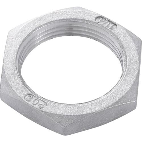 304 Stainless Steel Root Nut Hexagon Lock Nut 1/8" 1/4" 3/8" 1/2" 3/4" 1" 1-1/4" 1-1/2" 2" Female Thread