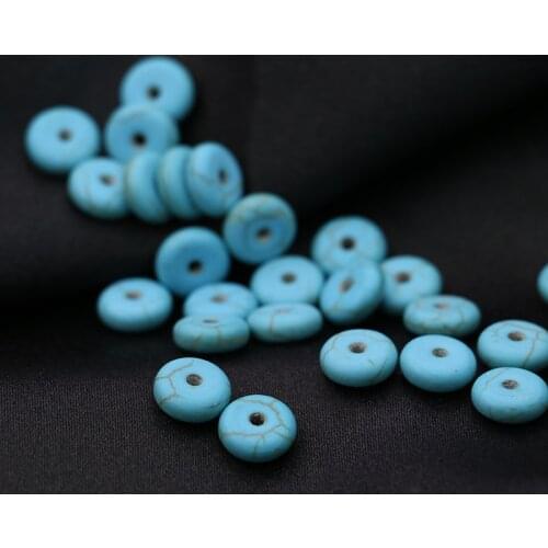 8mm Blue Turquoise Stone Round Spacer Loose Beads for Jewelry Making Bracelet Necklace Earrings Accessories 30pcs