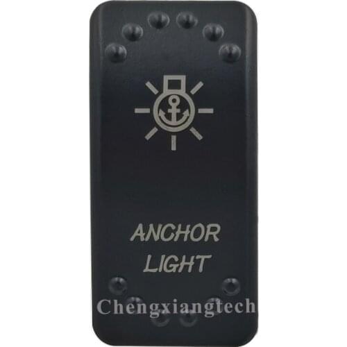 Laser Etched - ANCHOR LIGHT- Led Backlit Rocker Switch Cap for Car Boat Truck Rv Switch Auto DIY Replacing, Cover Only