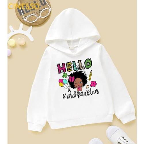 Kindergarten clothes funny little melanin princess print hoodie for teen black lives matter girls sweatshirt winter warm clothes