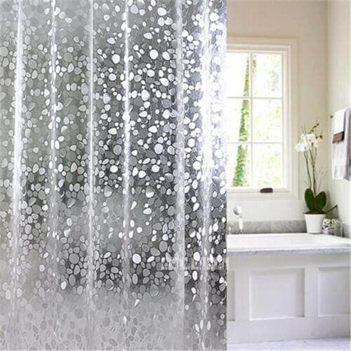 P-336 Environmental Bathroom Shower Curtain Household Mildew Proof Thick Waterproof Bathroom Shower Curtain With Plastic C-rings
