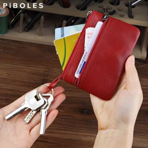 Portable Women Wallet Retro Genuine Leather Coin Purses Small Change Credit Card Money Bag For Men