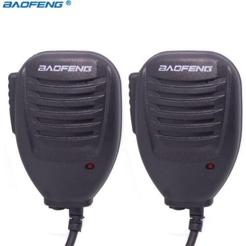 2pcs Baofeng UV-5R UV82 BF-888S PTT Walkie Talkie Speaker Mic Handheld Microphone For Kenwood Pofung UV5R UV82 8W Portable Radio