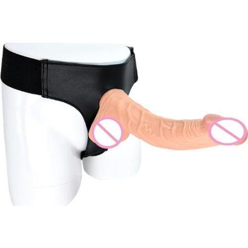 23cm New Sexy Solid Silicone Underwear with Penis Sheath Flesh / Black / Transparent Briefs Latex With Sheath Condom Adults Toys