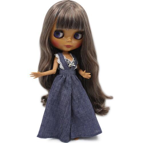 ICY DBS Blyth doll 1/6 bjd joint Azone body brown mix gray hair dark skin girls gift NEO NO.8800/0222
