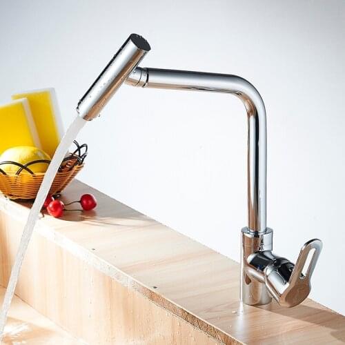 Single Handle 360 Degree Swivel Spout Brass Chrome Bathroom Basin Faucet Hot Cold Water Mixer Water Tap YC-CF5021Kitchen Faucets