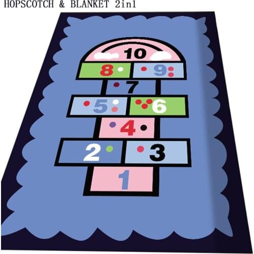 Hopscotch Kid Jump Lattice Training Sport Mat Toys Carpet Blanket 2in1 Baby Sensory Play Indoor Toy Children Activities Game Aid