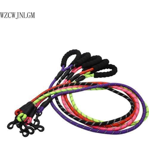 156cm Strong Nylon Pet Dog Leash Reflective Night Safety Outdoor Round Traction Rope Leashes For Medium Large Dogs 5pcs