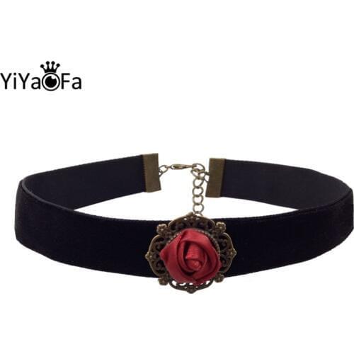 YiYaoFa Rose Choker Necklace Women Accessories Gothic Jewelry Vintage Fashion Necklace & Pendant False Collar Necklace DD-07