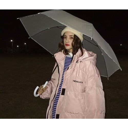 Medium-long Style Parkas Women Thicker Keep Warm Hooded with Pockets Zippers Drawstring Students Korean Women Classic Outwears