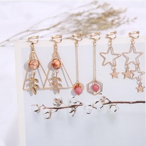 2020 Fashion Korea Style Clip on Earrings for Women Earrings Sweet Shell Pendientes Girl Ear Kids Earrings Jewelry