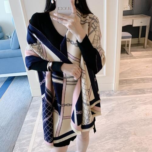 New 2020 Brand Thick Cashmere Women Scarf Winter Warm Pashmina Lady Shawls Wraps Print Horse Blanket Scarves Female Echarpe
