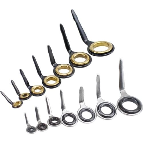 14 Pieces Fishing Rod Repair Kit Spinning Casting Fishing Rod Guides Replacement Set Steel Ring Fishing Rod Repair Kit