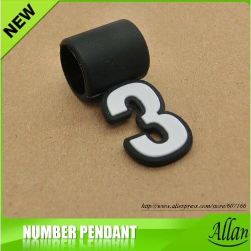 50pcs fashion Number Pendant for braided titanium baseball necklace